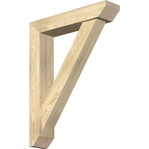 Ekena Millwork Traditional Slat Rough Sawn Bracket w/ Offset Brace, Douglas Fir, 6"W x 28"D x 36"H BKT0604X28X36TRA06RDF - main